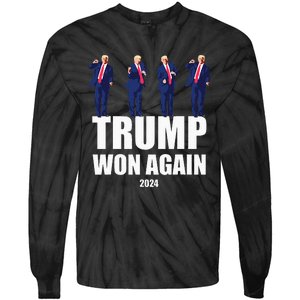 Trump Won Again 2024 Election Inauguration Day 47 President Tie-Dye Long Sleeve Shirt