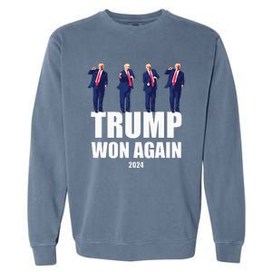 Trump Won Again 2024 Election Inauguration Day 47 President Garment-Dyed Sweatshirt