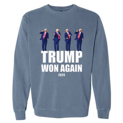 Trump Won Again 2024 Election Inauguration Day 47 President Garment-Dyed Sweatshirt