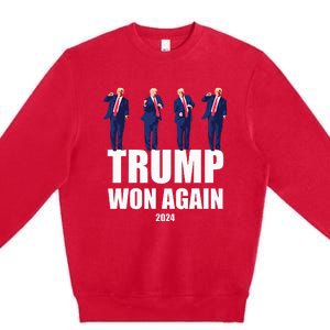 Trump Won Again 2024 Election Inauguration Day 47 President Premium Crewneck Sweatshirt