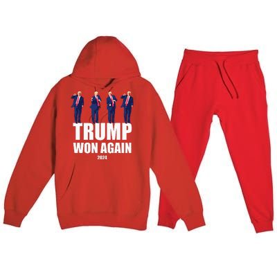 Trump Won Again 2024 Election Inauguration Day 47 President Premium Hooded Sweatsuit Set