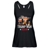 Trump Won Again 2024 Election President 47 Th American Flag Ladies Essential Flowy Tank