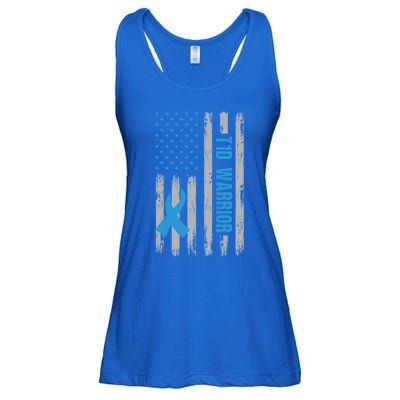 T1d Warrior Awareness American Flag Diabetic Diabetes Type 1 Gift Ladies Essential Flowy Tank