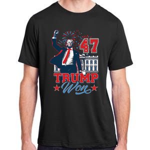 Trump Won Again 2024 Election President 47 Th American Flag Adult ChromaSoft Performance T-Shirt