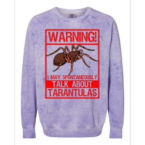 Tarantula Warning Arachnid Hairy Spiders Entomologist Colorblast Crewneck Sweatshirt