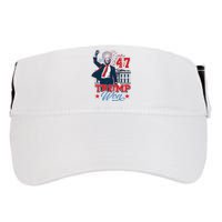 Trump Won Again 2024 Election President 47 Th American Flag Adult Drive Performance Visor