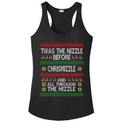 Twas The Nizzle Before Chrismizzle Ugly Christmas  Ladies PosiCharge Competitor Racerback Tank