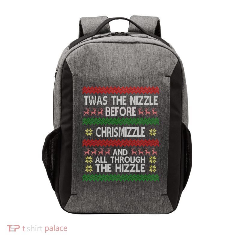 Twas The Nizzle Before Chrismizzle Ugly Christmas  Vector Backpack