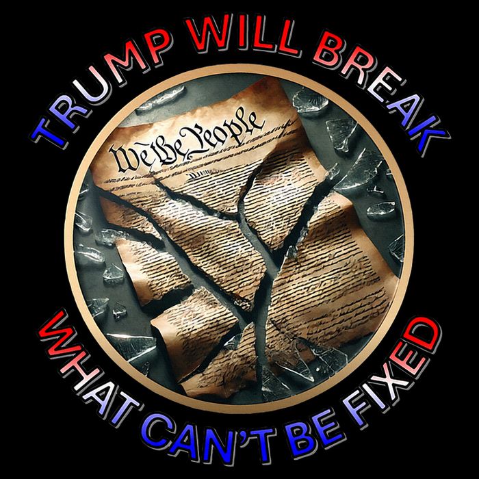 Trump Will Break What CanT Be Fixed Shattered Constitution T-Shirt
