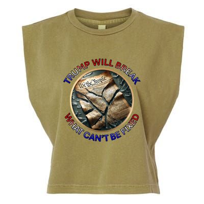 Trump Will Break What CanT Be Fixed Shattered Constitution Garment-Dyed Women's Muscle Tee