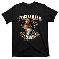 Tornado Wrangler Bold Western Cowboy Graphic Design T-Shirt