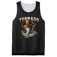 Tornado Wrangler Bold Western Cowboy Graphic Design Mesh Reversible Basketball Jersey Tank