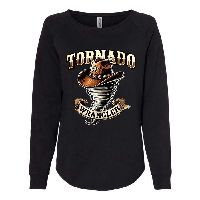 Tornado Wrangler Bold Western Cowboy Graphic Design Womens California Wash Sweatshirt