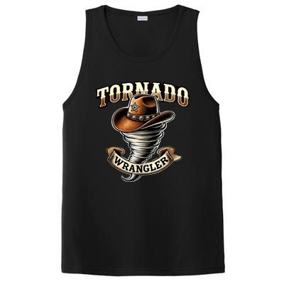 Tornado Wrangler Bold Western Cowboy Graphic Design PosiCharge Competitor Tank