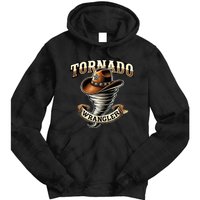 Tornado Wrangler Bold Western Cowboy Graphic Design Tie Dye Hoodie