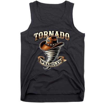 Tornado Wrangler Bold Western Cowboy Graphic Design Tank Top