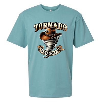 Tornado Wrangler Bold Western Cowboy Graphic Design Sueded Cloud Jersey T-Shirt