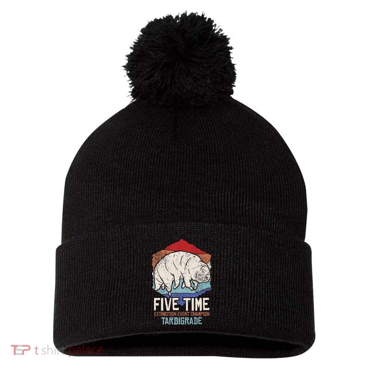 Tardigrade Water Bear Extinction Event Champion Print Pom Pom 12in Knit Beanie