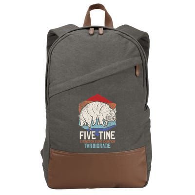 Tardigrade Water Bear Extinction Event Champion Print Cotton Canvas Backpack