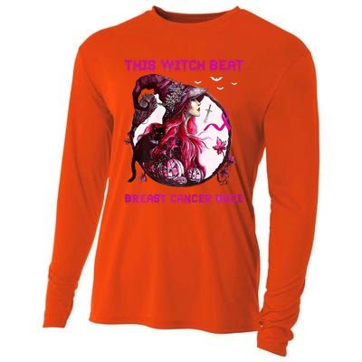 This Witch Beat Breast Cancer Once Awareness Witch Night Cooling Performance Long Sleeve Crew