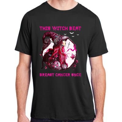 This Witch Beat Breast Cancer Once Awareness Witch Night Adult ChromaSoft Performance T-Shirt