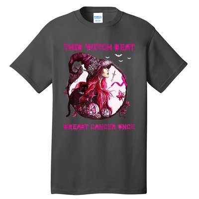 This Witch Beat Breast Cancer Once Awareness Witch Night Tall T-Shirt