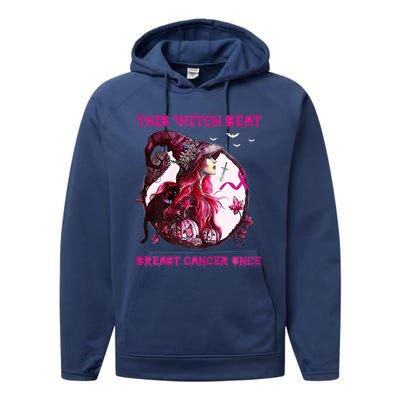 This Witch Beat Breast Cancer Once Awareness Witch Night Performance Fleece Hoodie