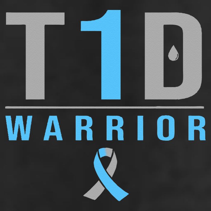T1D Warrior Blue Grey Ribbon Type 1 Diabetes Awareness Gifts Beanie