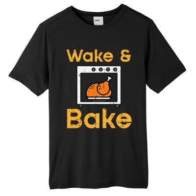 Thanksgiving Wake Bake Turkey Day Fall Chef Mom Tall Fusion ChromaSoft Performance T-Shirt