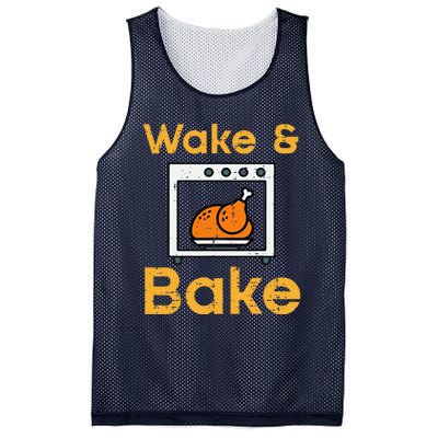 Thanksgiving Wake Bake Turkey Day Fall Chef Mom Mesh Reversible Basketball Jersey Tank