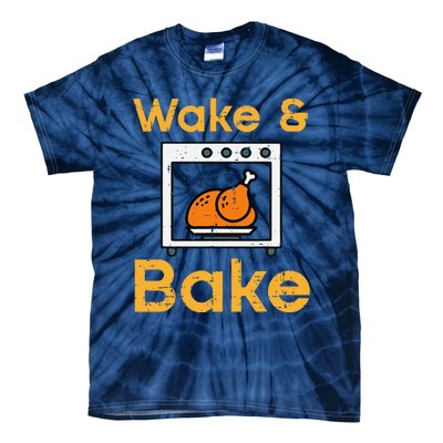 Thanksgiving Wake Bake Turkey Day Fall Chef Mom Tie-Dye T-Shirt