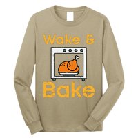 Thanksgiving Wake Bake Turkey Day Fall Chef Mom Long Sleeve Shirt