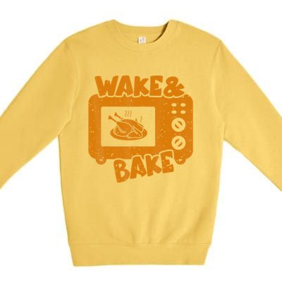 Turkey Wake Bake Feast Meal Dinner Thanksgiving Chef Premium Crewneck Sweatshirt