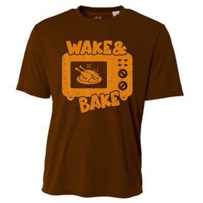 Turkey Wake Bake Feast Meal Dinner Thanksgiving Chef Cooling Performance Crew T-Shirt