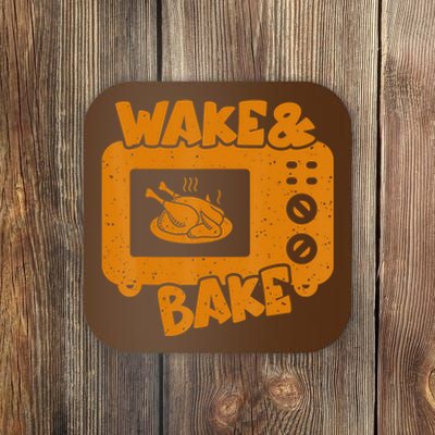 Turkey Wake Bake Feast Meal Dinner Thanksgiving Chef Coaster