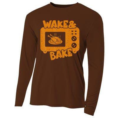 Turkey Wake Bake Feast Meal Dinner Thanksgiving Chef Cooling Performance Long Sleeve Crew