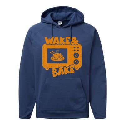 Turkey Wake Bake Feast Meal Dinner Thanksgiving Chef Performance Fleece Hoodie