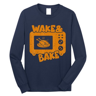 Turkey Wake Bake Feast Meal Dinner Thanksgiving Chef Long Sleeve Shirt