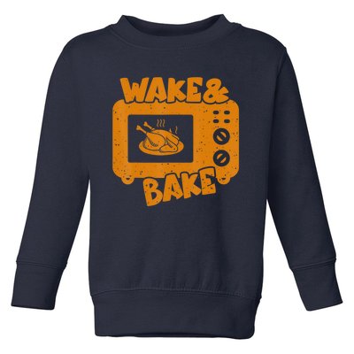 Turkey Wake Bake Feast Meal Dinner Thanksgiving Chef Toddler Sweatshirt