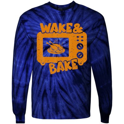 Turkey Wake Bake Feast Meal Dinner Thanksgiving Chef Tie-Dye Long Sleeve Shirt