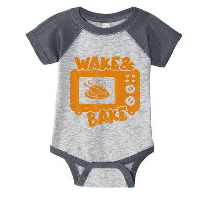 Turkey Wake Bake Feast Meal Dinner Thanksgiving Chef Infant Baby Jersey Bodysuit