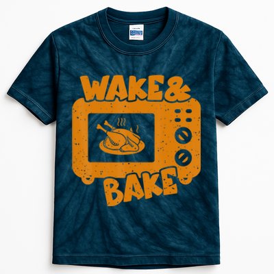 Turkey Wake Bake Feast Meal Dinner Thanksgiving Chef Kids Tie-Dye T-Shirt