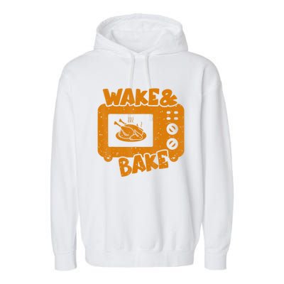 Turkey Wake Bake Feast Meal Dinner Thanksgiving Chef Garment-Dyed Fleece Hoodie