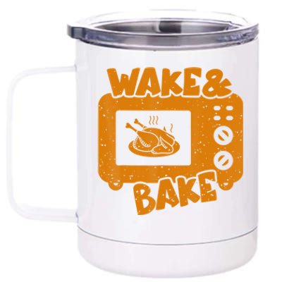 Turkey Wake Bake Feast Meal Dinner Thanksgiving Chef 12 oz Stainless Steel Tumbler Cup