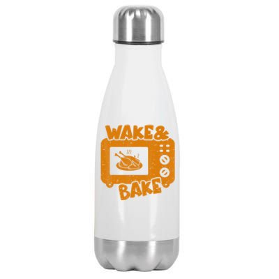 Turkey Wake Bake Feast Meal Dinner Thanksgiving Chef Stainless Steel Insulated Water Bottle