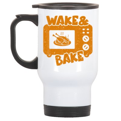 Turkey Wake Bake Feast Meal Dinner Thanksgiving Chef Stainless Steel Travel Mug