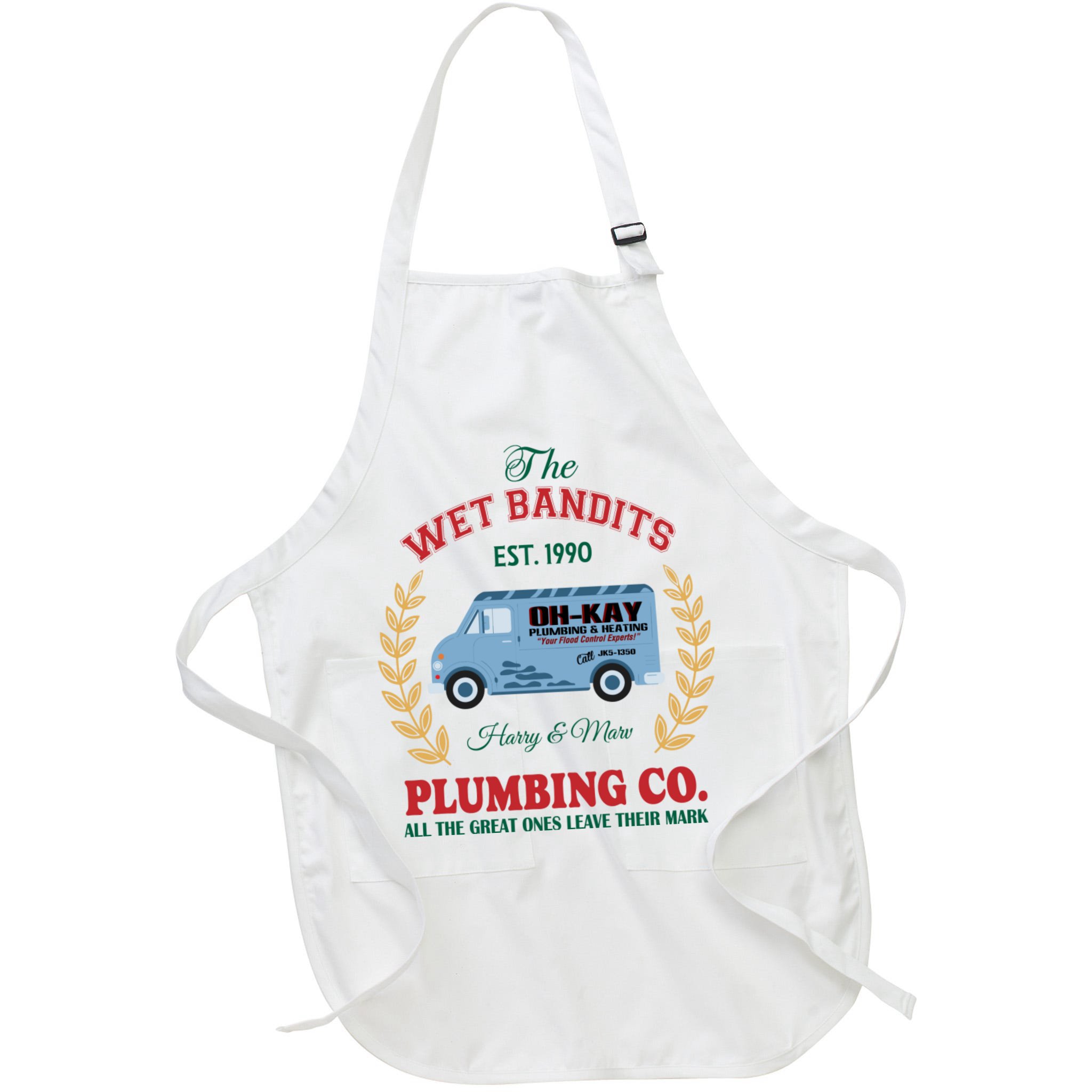 The Wet Bandits Est 1990 Plumbing Co Home Alone Christmas Xmas Holiday Apron