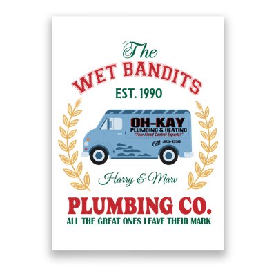 The Wet Bandits Est 1990 Plumbing Co Home Alone Christmas Xmas Holiday Poster