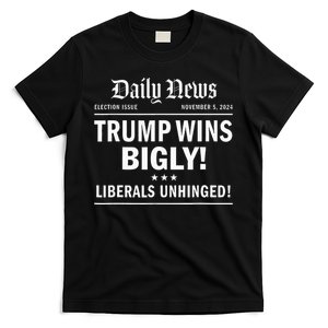 Trump Wins Bigly Headline Trump Wins 2024 Trump Won T-Shirt