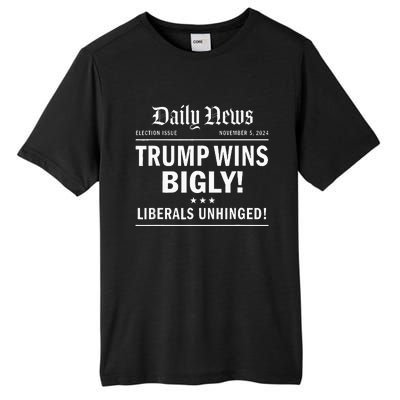 Trump Wins Bigly Headline Trump Wins 2024 Trump Won Tall Fusion ChromaSoft Performance T-Shirt